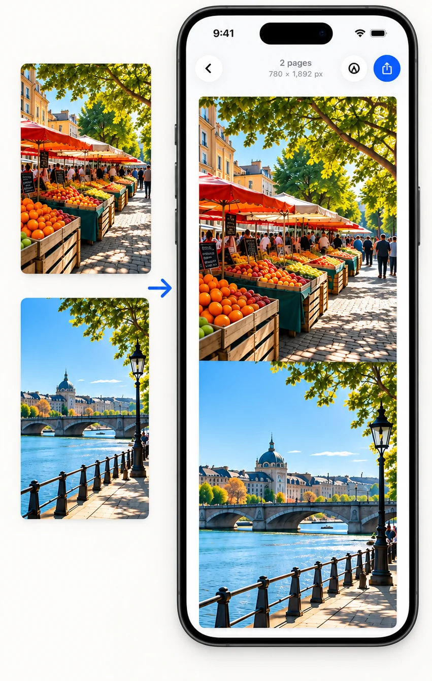 Two photos joined into one long image in FullPage